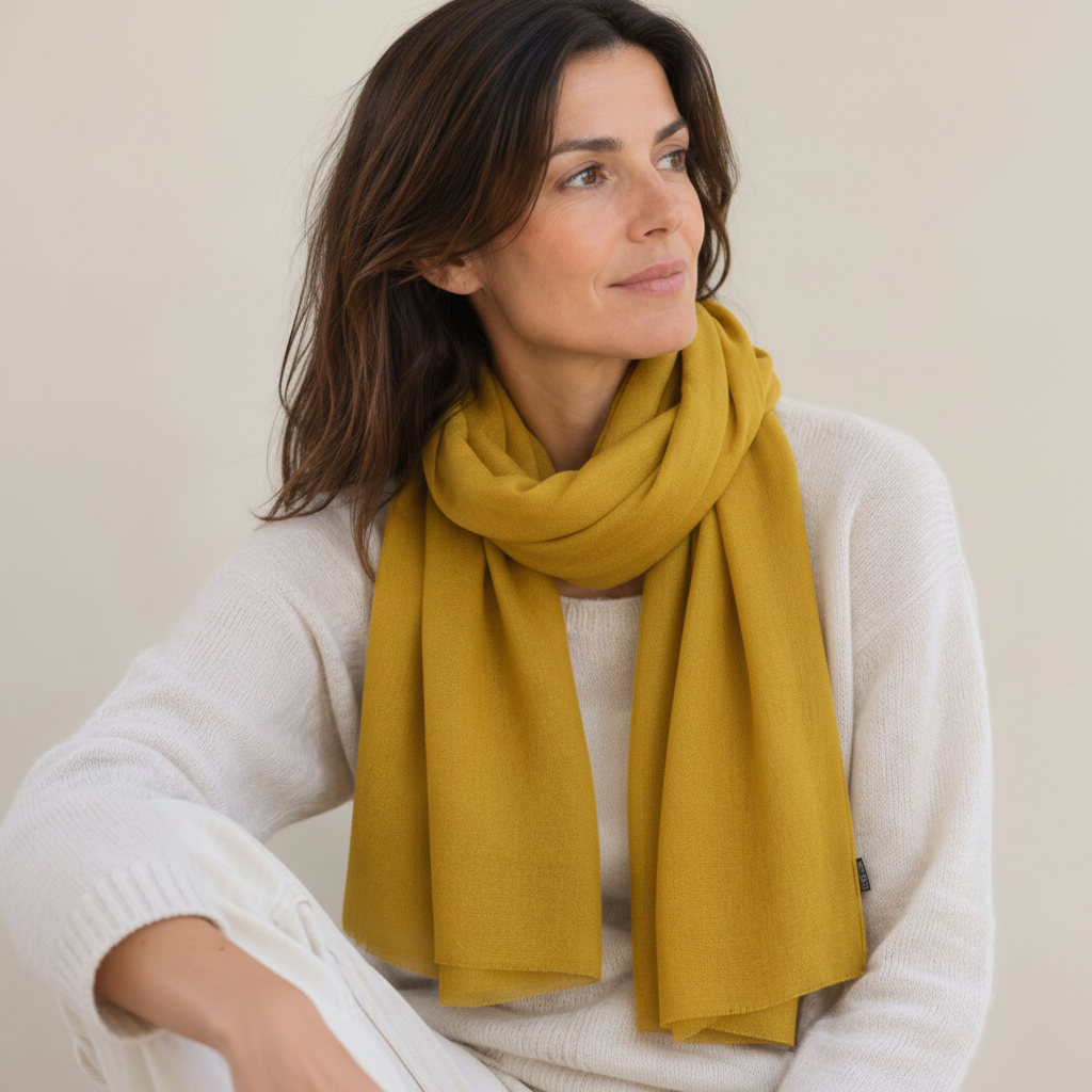 Écharpe jaune dorée